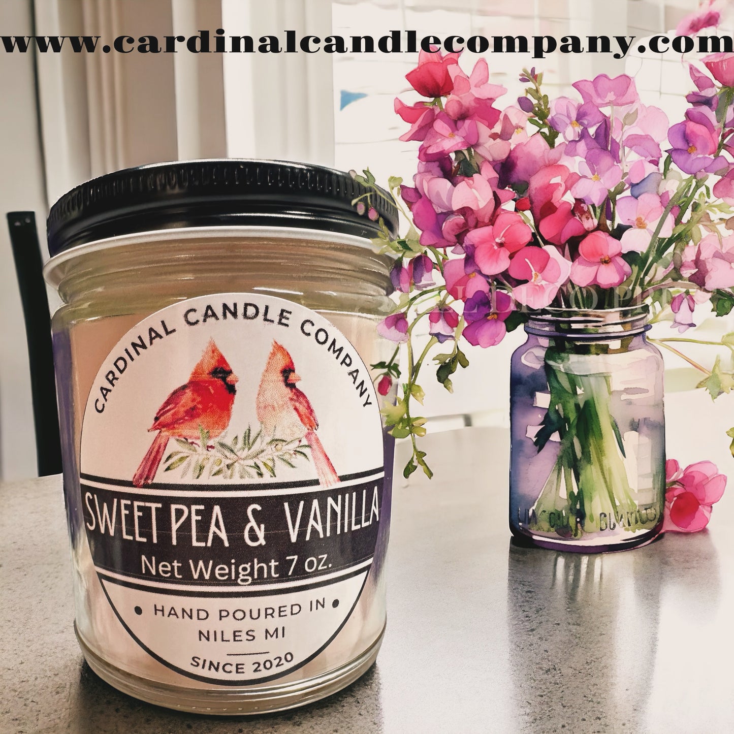 Sweet Pea & Vanilla 7 oz candle